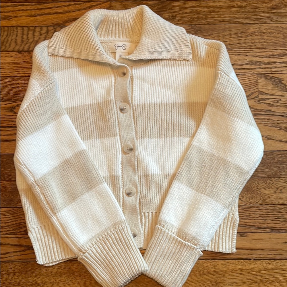 Striped Cream and Tan Sweater